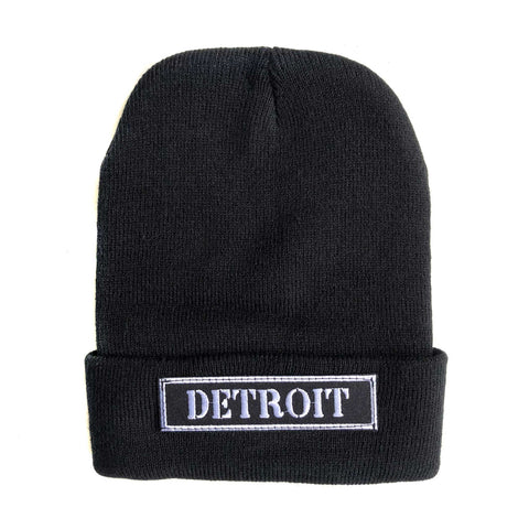 Detroit Biker Style Patch Beanie Cap