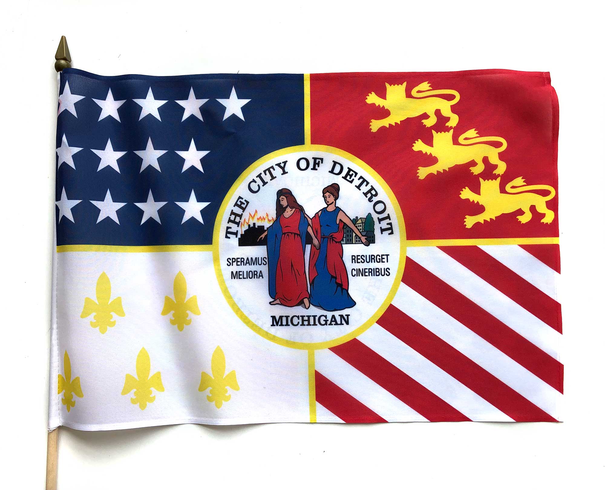 Detroit City Flags, Full Color – Well Done Goods, by Cyberoptix