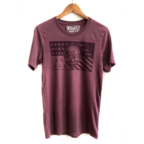 Detroit Flag T-Shirt, Heather Maroon Vintage