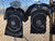 Manhole Cover Print T-Shirt, Spirit of Detroit. Dove grey print on black.