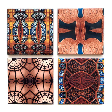 Detroit Opera House Decorative Tiles, Ceramic Drink Coasters