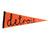 Vintage Style Detroit Felt Pennant Flag, black script on orange. Well Done Goods