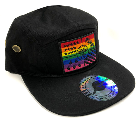 Detroit Pride Flag Hat, 5 Panel Military Style Cap