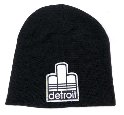 Detroit Renaissance Trefoil Patch Skullcap, Black Brimless Beanie