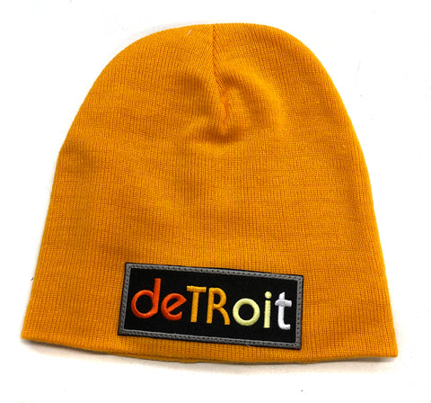 Detroit Rhythm Composer Patch Skullcap, Orange Brimless Beanie