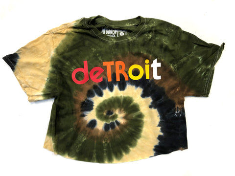 Detroit Rhythm Composer Camo Swirl Tie Dye Cropped T-Shirt, Limited Edition