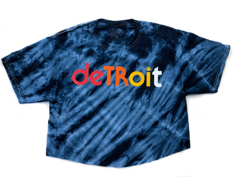 Detroit Rhythm Composer Peacock Blue Tie Dye Cropped T-Shirt, Limited Edition