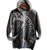 Manhole Cover Print Zip Hoodie, Detroit Tire. Black on charcoal grey. Well Done Goods