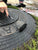 Manhole Cover Large Tote Bag, Detroit Tire Print. Heavy Cotton Canvas, Black