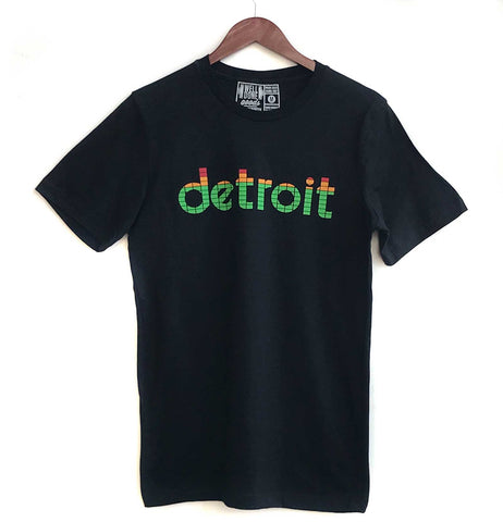 Peak Detroit, LED Audio Level Meter Crew Neck T-Shirt. Well Done Goods