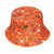 Mushroom Bucket Hat, all over print on orange. by Doodle by Meg