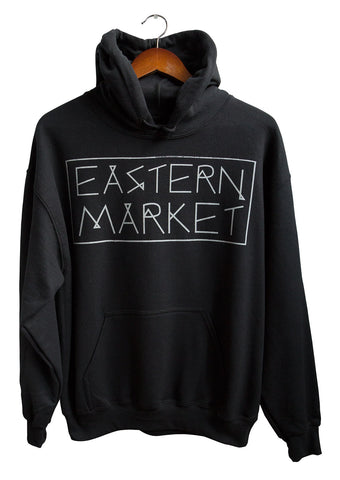 Eastern Market Unisex Black Pullover Hoodie, Well Done Goods
