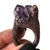 Amethyst Crystal Cluster Ring, Electroformed Copper, by Bethany Shorb