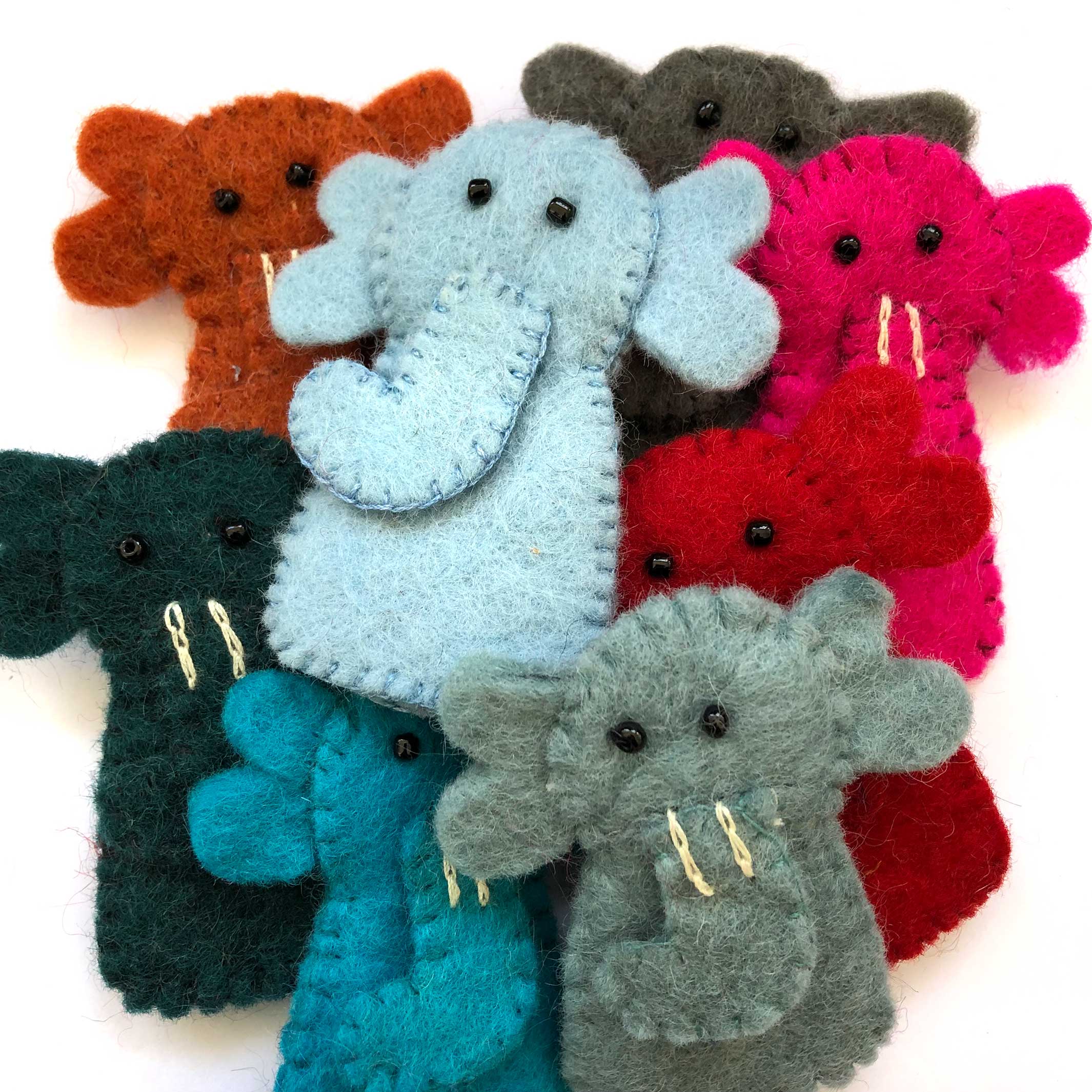 Assorted Animal Puppets, Small Felt Puppet.