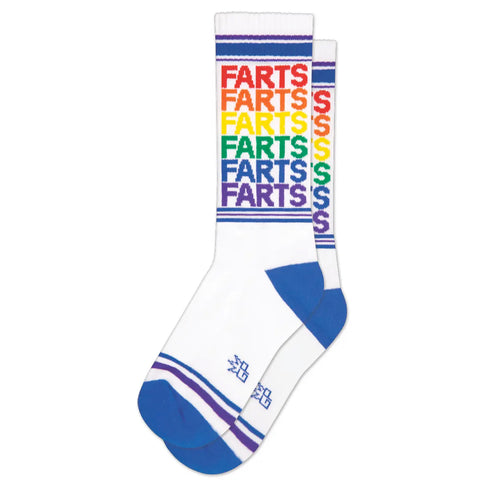 Farts Ribbed Gym Socks, by Gumball Poodle. Made in USA!