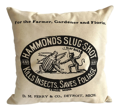Ferry and Co. Hammond's Insecticide Throw Pillow, Vintage Detroit Advertising Print, Well Done Goods