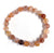Fire Quartz Bracelet. Hematite Quartz Stone Mala Stretch Bracelet