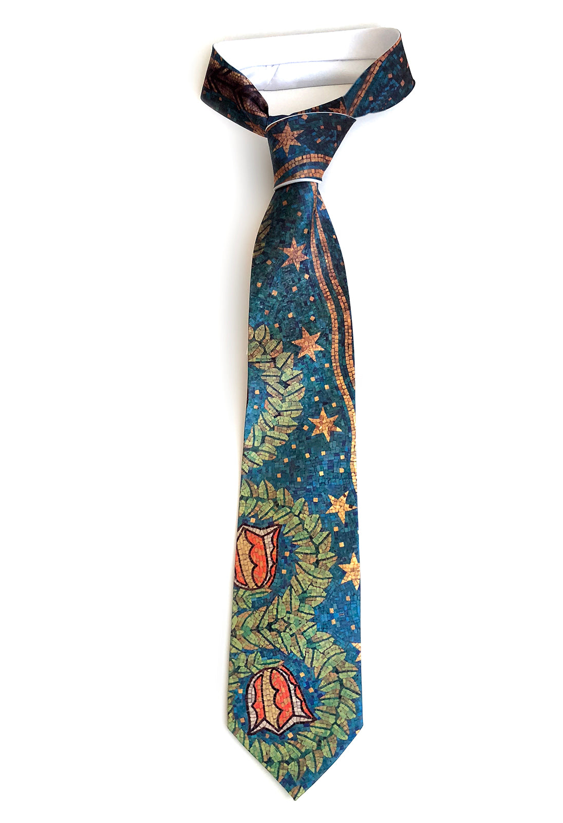 Fisher Building Mosaic Tie, Floral Print Necktie