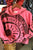 Manhole Cover Print Women's Pullover Hoodie, Spirit of Detroit. Flamingo Pink
