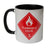 Flammable Liquid Warning Label Print Mug, Sublimated Coffee Cup, Well Done Goods