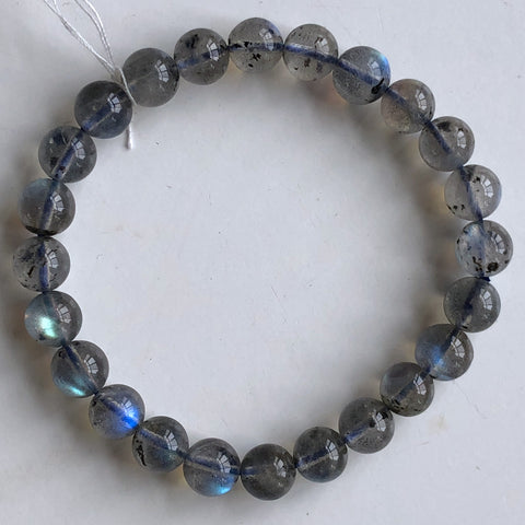 Sri Lanka Royal Blue White Moonstone - Labradorite Bracelet I (6mm)