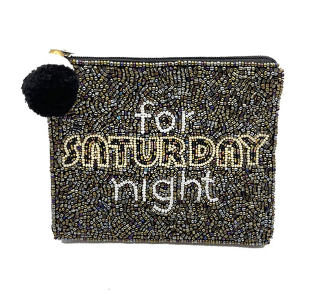 For Saturday Night Beaded Coin Purse. Beaded Change Purse, Zipper Pouch