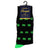 Space Invaders Gaming Console Socks. Black & Green Men's Fancy Socks, by Parquet