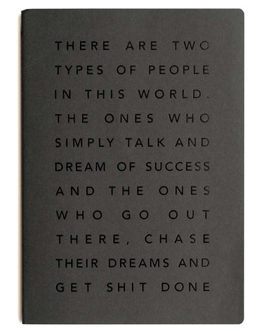 Get Shit Done, Large A4 Manifesto Notepad by MiGoals, black
