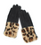 Leopard Print Faux Fur Trim Gloves