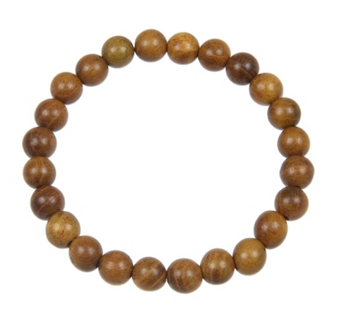 Golden Sandalwood stretch bracelet, wood mala bead bracelet