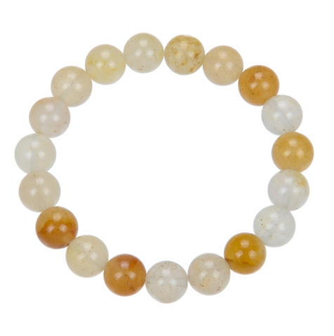 Golden Jade, Quartz Stone Mala Bead Bracelet