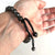 Hematite Stone Bead Bracelet. Sliding Knot, Macrame Black Cord