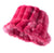 Solid Color Fluffy Textured Bucket Hats, Faux Fur - Black, Hot Pink, Dusty Pink & More! Mink Style