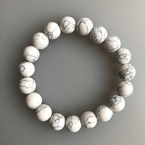 Howlite Stone Bead Mala Bracelet