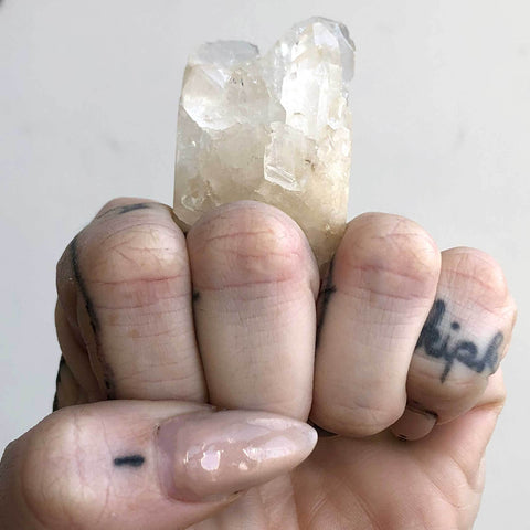 Epic Quartz Crystal Raw Stone Ring, Size 7