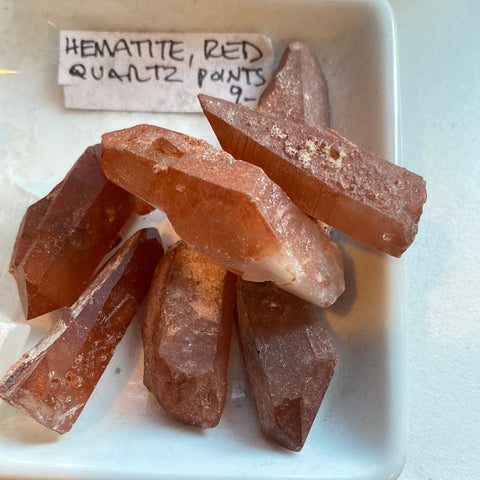 Hematite Red Quartz Points