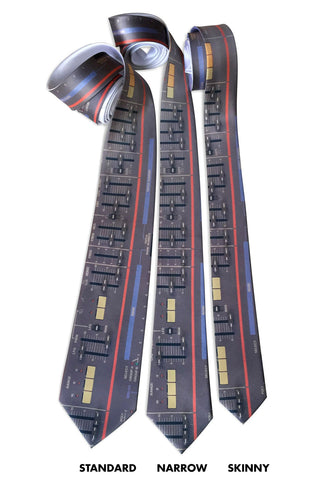 Roland Juno-106 Vintage Synth Neckties, Full Color Print, Cyberoptix