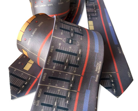 Juno-106 Vintage Synth Neckties, Full Color Print, Cyberoptix