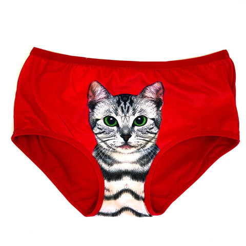 Cat On Undies - Custom Printed Underwear With Your Cat On Them