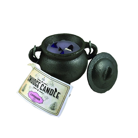 Lavender Smudge Candle in 4 inch Cast Iron Cauldron