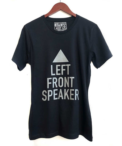 Left Front Speaker T-Shirt, black. Well Done Goods