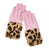 Leopard Print Faux Fur Trim Gloves