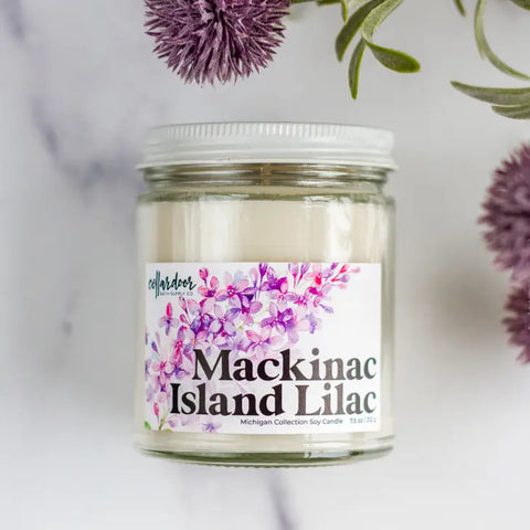 Mackinac Island Lilac Soy Wax Candle, by Cellar Door Bath Supply Co.