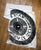 Manhole Cover Bamboo Scarf, Detroit Tire Print Pashmina. Black on cream