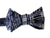 MCS Train Station Blueprint Tie, Platinum on Navy Blue Bow Tie, Well Done Goods