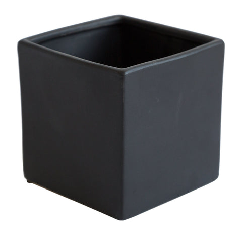 Matte Black Mini Cube Planter, Well Done Goods