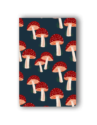 Mushrooms Classic Layflat Notebook, choose navy or peach. by Denik