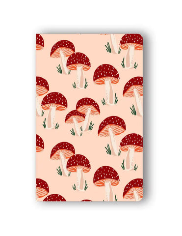 Mushrooms Classic Layflat Notebook, choose navy or peach. by Denik