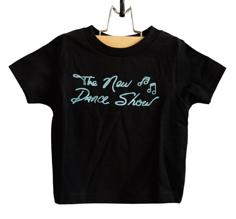 New Dance Show Sky Blue on Black Toddler T-Shirt, Vintage Text Print, Well Done Goods