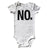 NO. Baby Onesie, White Text Print Creeper, Well Done Goods